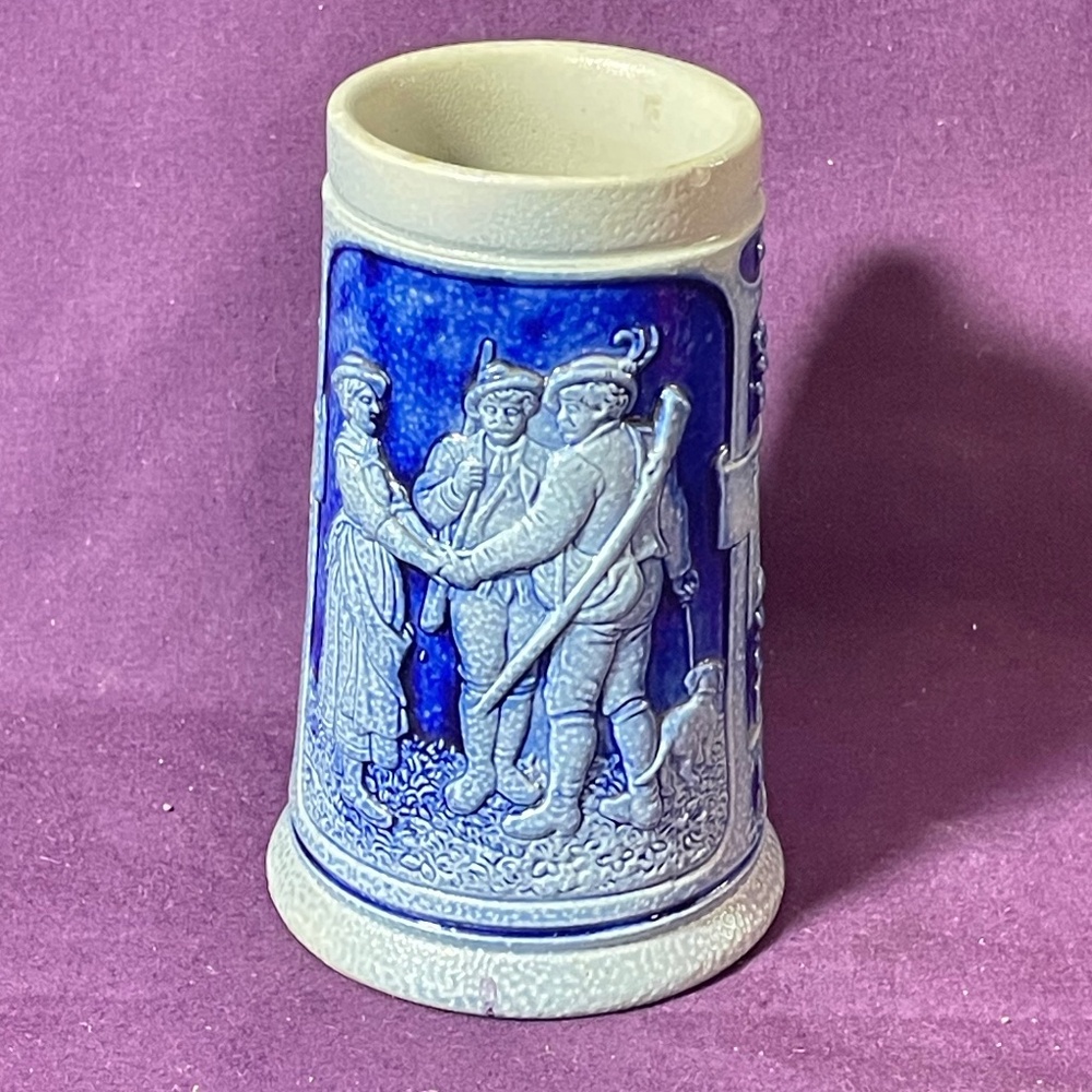 Vintage Stoneware Blue Salt Glaze German Beer Stein 🇩🇪